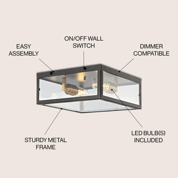 Grayson 12" Metal/Glass LED Flush Mount